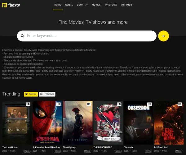 Screenshot of Fboxtv