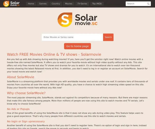 Screenshot of SolarMovie