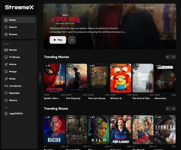 Screenshot of StreameX